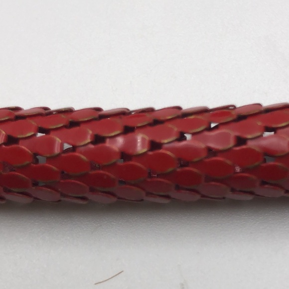 Vintage DL Auld Red Mesh Snake Clear Rhinestone Eyes Wrap Necklace Belt - Picture 5 of 10